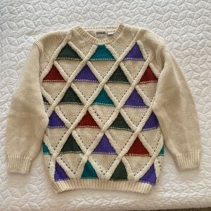 Vintage Hand knit fall cable sweater